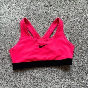 Hot pink and black dri-fit nike sports bra medium